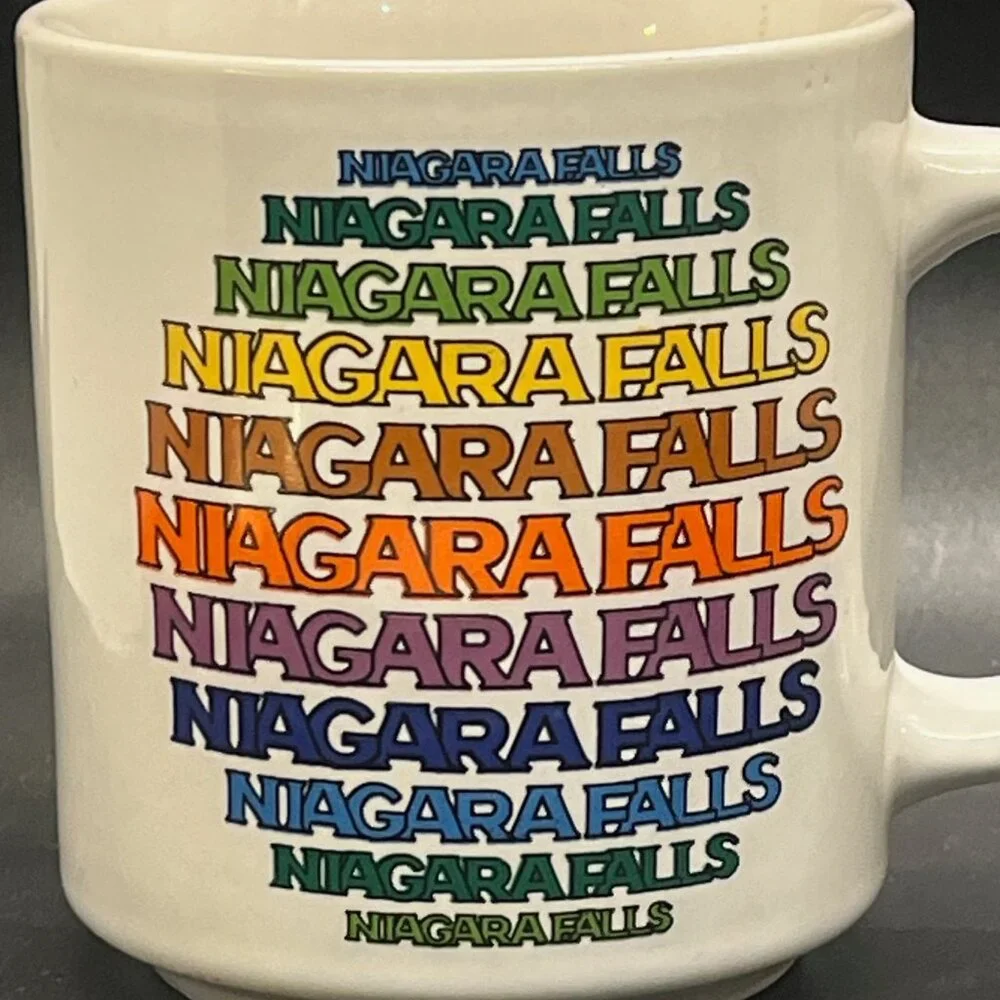 Vintage Niagara Falls New York‎ Rainbow 12 ounce Pottery Coffee Mug Ceramic